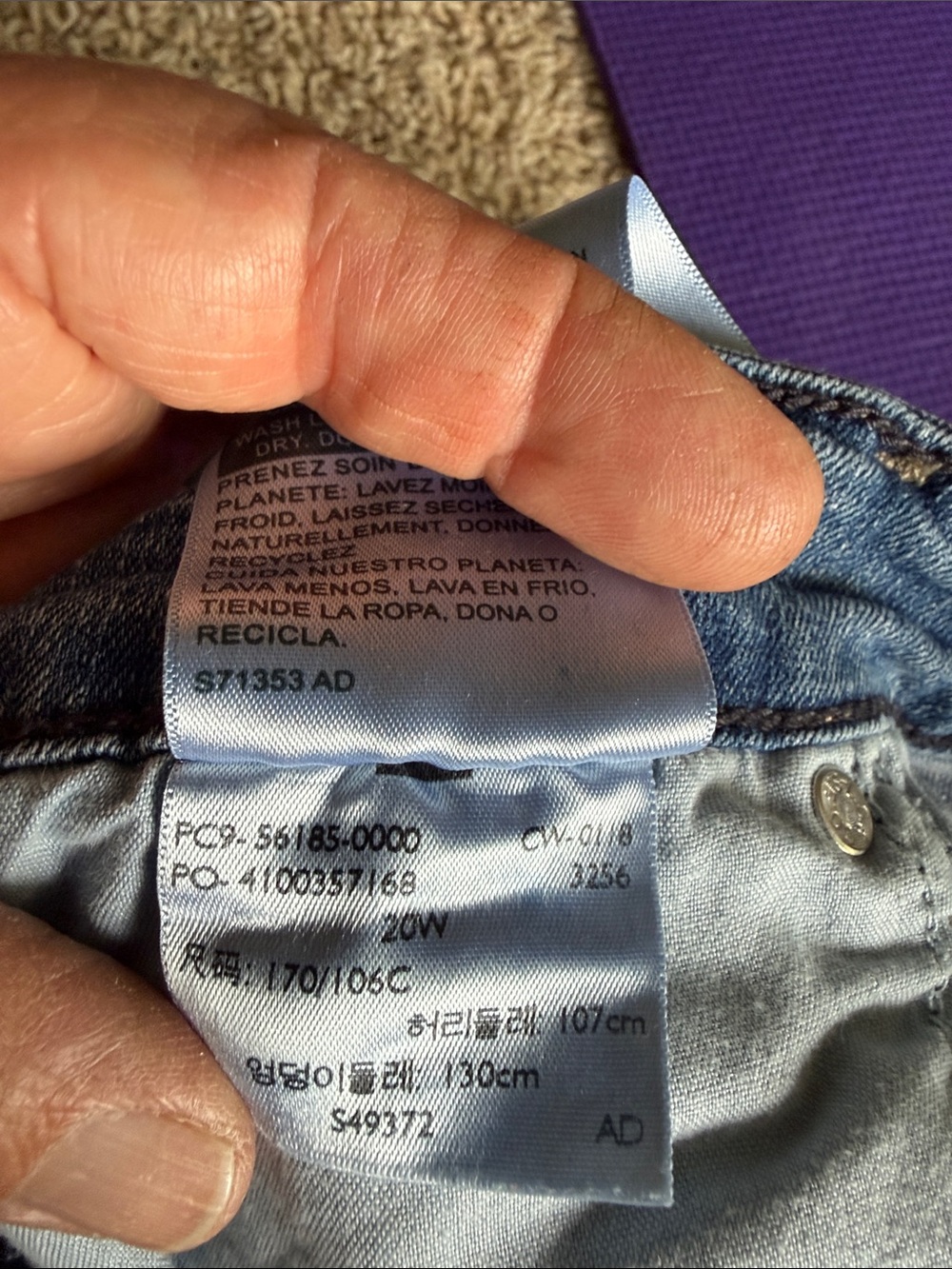Signature Faded Blue Denim Roll-Cuff Shorts - Picture 3 of 3
